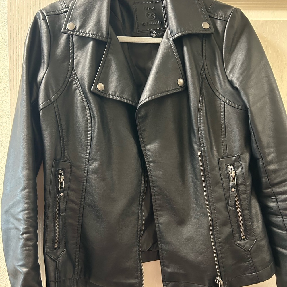 Faux Leather Black Leather Jacket